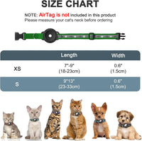 Reflective AirTag Cat Collar - Emerald / XS(7"-9") - image 3