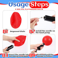 Hiboom kickball set with four 10 inch red balls, rubber bases and air pump - view 20