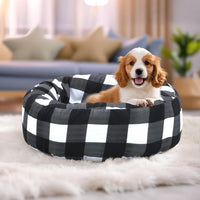 Round Dog Bed Cover Washable Elastic Edged 30×9.8 Inch – Essentials for Dogs - 30*30*9.8 Inch / Black - image 3
