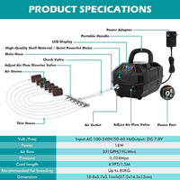 hygger Rechargeable Aquarium Pond Air Pump - 301GPH(19L/Min) - image 3
