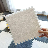 Typutomi 12 piece plush puzzle foam floor mat in rose red and pink interlocking tiles - view 13