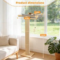 46" Tall Cat Scratching Post with Window Perch – Essentials for Cats - Grey - image 3