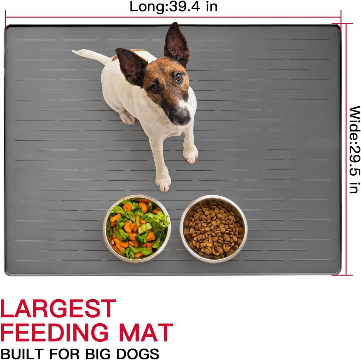 XXXXL Largest Pet Food Mat - Gray Blue / 39.4"L x 29.5"W - image 2