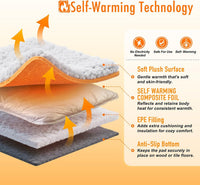 Self Warming Cat Bed, 2.0 Upgraded Thermal Mat for Indoor Cats - Gray / 15"x19" - image 3
