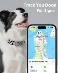 IP68 Waterpoof Dog Airtag Holder, Stretchy Silicone Full Body Covered Apple Air Tag Holder for Dog Cat Collar Fit All Width Collar (Black/Red, 2 Pack)