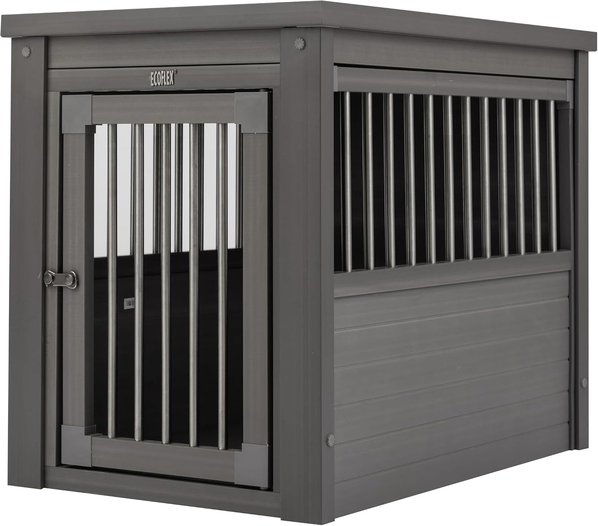 New Age Pet ECOFLEX Large Furniture Style Dog Crate & End Table - Grey / 23.8"L x 18.2"W x 22.2"H