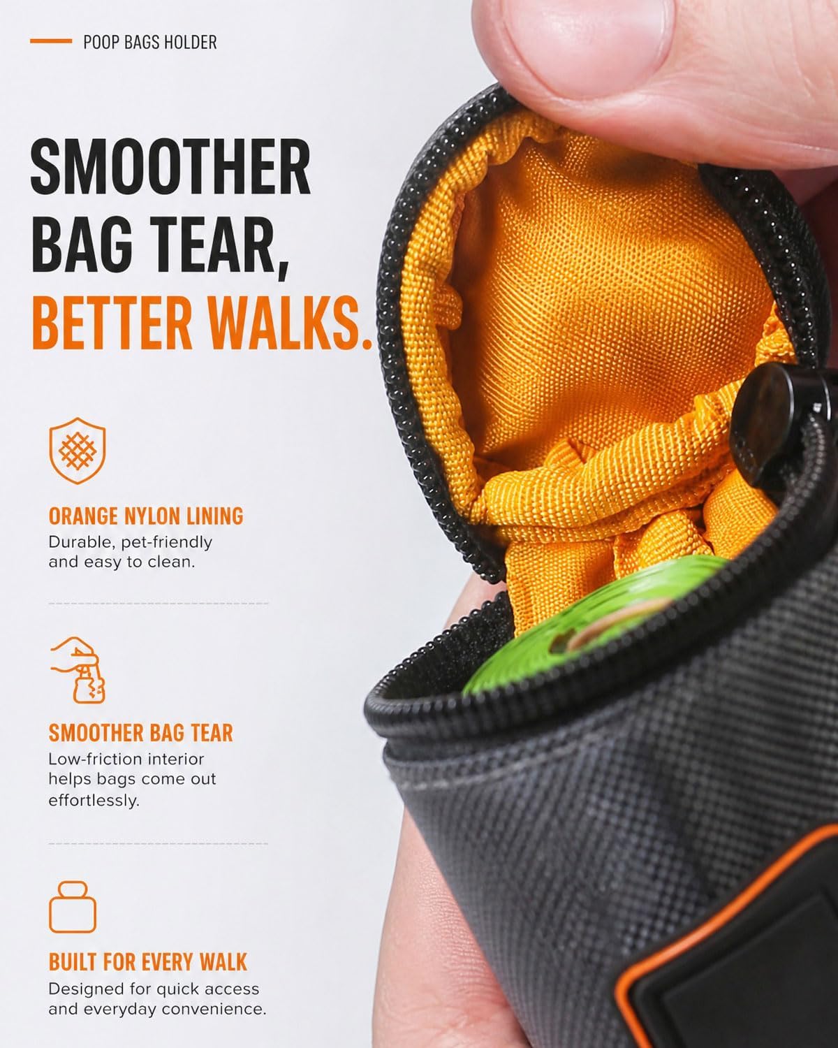 1680D Oxford Dog Poop Bag Holder with Clip for Leash or Belt - image 4