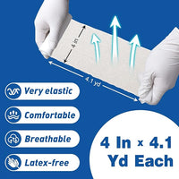 AZEN 90 Pack Gauze Rolls Bandages, 4 in x 4.1 Yards, Premium Medical Supplies & First Aid Supplies, Bandage Wrap Vet Wrap, Mummy Wraps (3 Boxes x 30 Rolls)