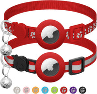 2 Pack Airtag Cat Collar Breakaway with Bell - Red