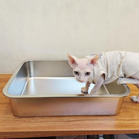 Stainless Steel Cat Litter Box - 17.5"L x 13.5"W / 4" H - image 2