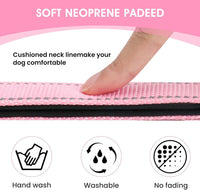 Reflective Dog Collar, Adjustable Nylon for Medium Dogs - Pink / S:width 5/8"neck 10.5-16" - image 3
