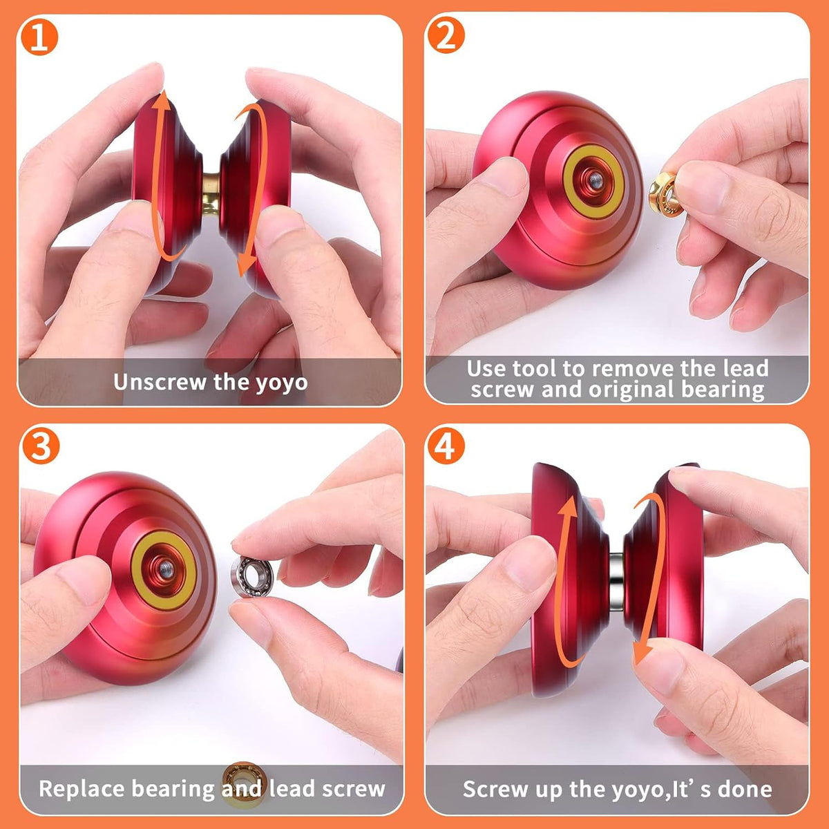 LESHARE X2 Dual-Mode Yoyo for Advanced Players & Teens Beginners – Fun for Kids & Family - Red - image 4