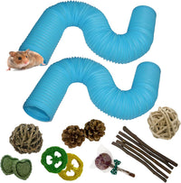 Plastic Hamster Tunnels, Small Animal Tubes - 【Blue】 / 【2 PCS】
