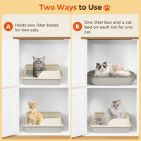 MAHANCRIS Litter Box Enclosure for 2 Cats - White and Walnut - image 4