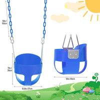 Domaker toddler swing seat with high back bucket and plastic coated chains in green - view 3