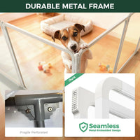 FXW AuraSpace Pro Clear Acrylic Indoor Dog Playpen, 32" H - White / 24"H / 7 Panels + 1 Gate - image 4