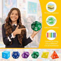 Arrowbash jumbo foam polyhedral dice set of 6 in rainbow colors - view 8