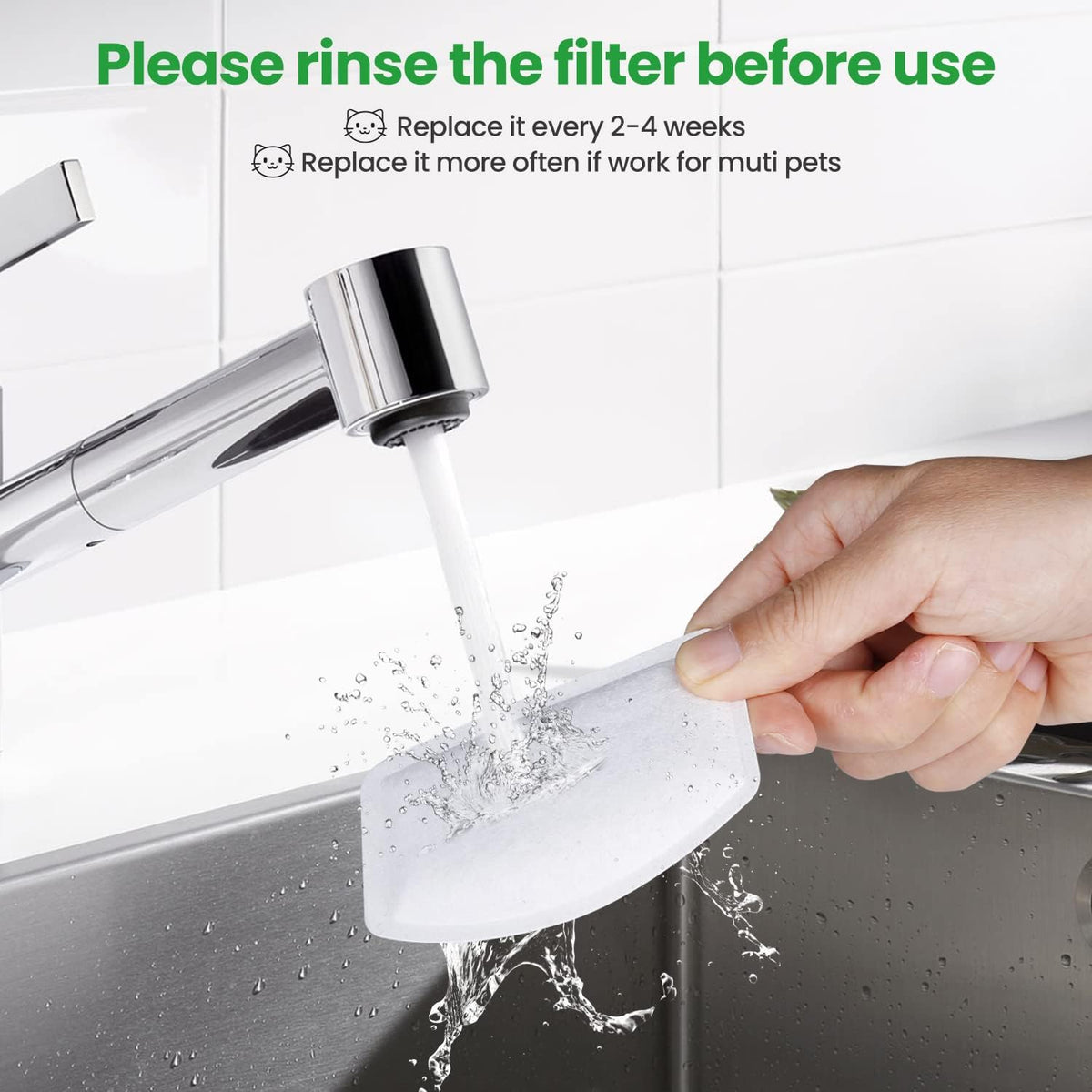 12 Pack Replacement Filters for D60 100oz/3L Automatic Pet Fountain - For 100oz D60 - image 4