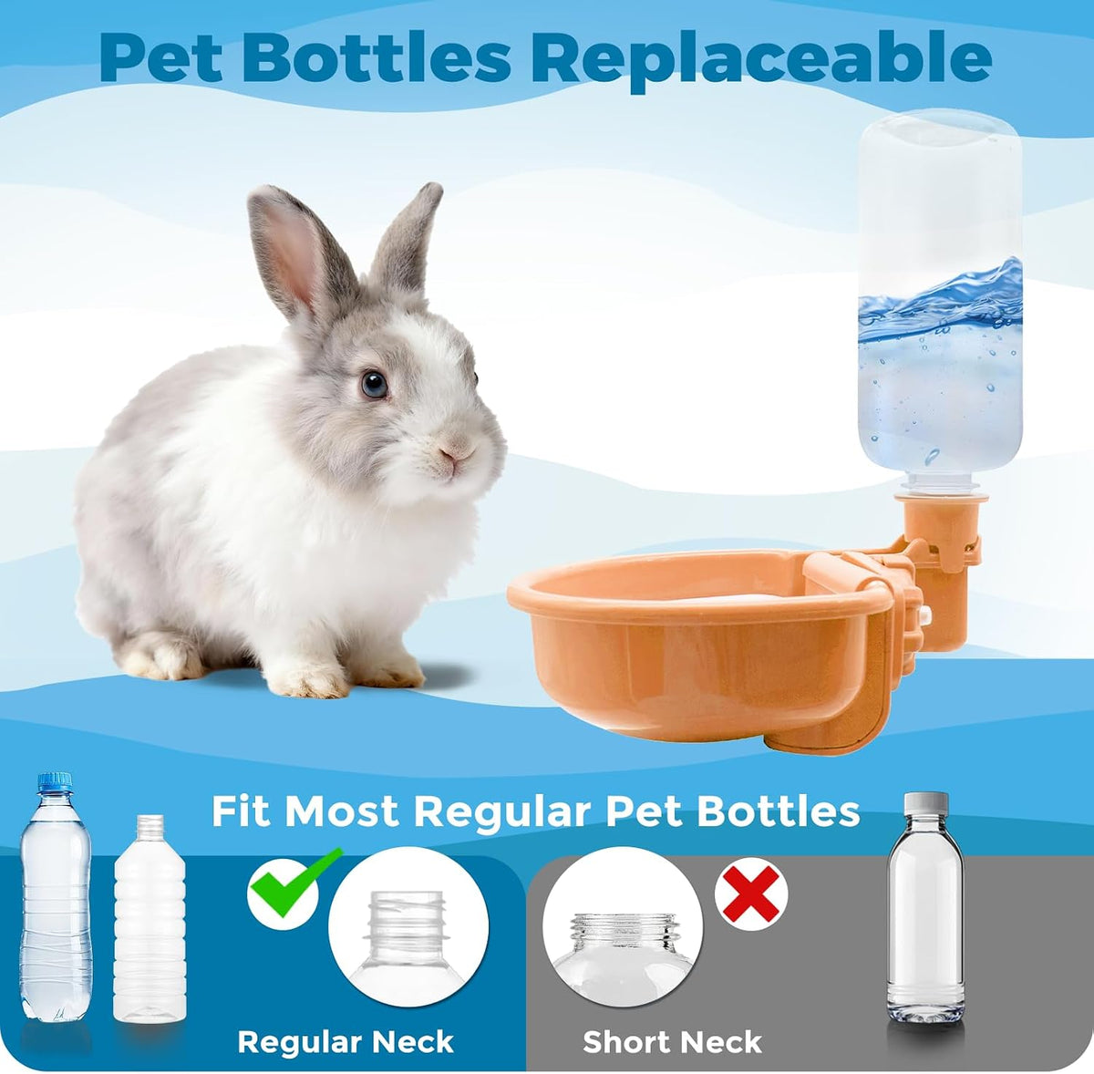 VANNON Gravity Pet Water Bowl, Grey - 16oz (Pack of 2) / C-Orange - image 2