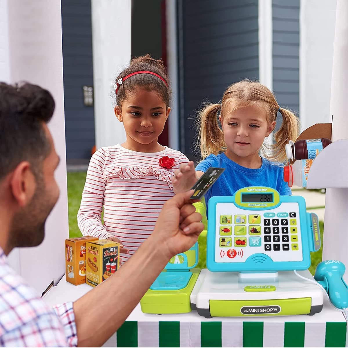 FS Toy Cash Register for kids Scanner - Blue - image 4