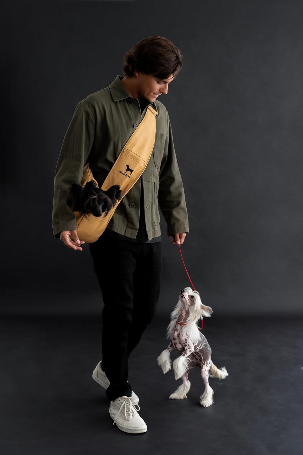 Noah & Paw Dog Sling Carrier for Small Dogs 5-18lb - Beige (Leather) / 18.0"L x 10.0"W x 5.5"H - image 3