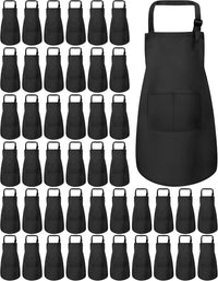 ZLEVEAYN 30 pack of black kids painting aprons with two front pockets