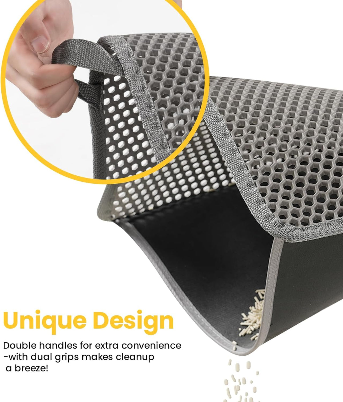 Conlun Cat Litter Trapping Mat for Small Spaces - Gray / Large (30" x 22") - image 2