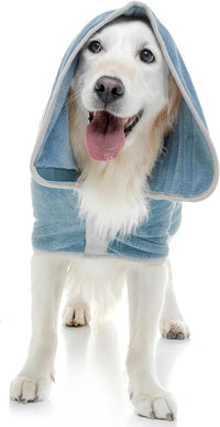 Lucky Pooch Dog Robe, Luxurious Dog Bathrobe - XS / Petrol Blue