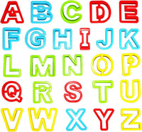 Assorted Designs Dough Extruders Set, Set of 10 - 26 Alphabet Dough Cutter Kit