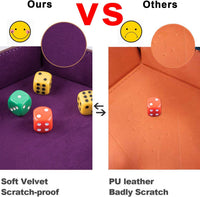 SIQUK 4 Pieces Dice Tray Set Foldable Dice Trays Hexagon Dice Rolling - Red, Black, Blue and Violet - image 4