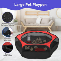 Pawaboo Small Animal Playpen, Waterproof Portable Pet Cage Tent - Z-Red+Black / 5 - image 2