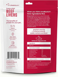 smallbatch Freeze Dried Dog Treats, Beef Liver Treats for Dogs & Cats, High Protein, Single Ingredient Dog Treat for Training or Food Topper, Natural, Humanely Sourced Meat, Made in The USA, 4 oz