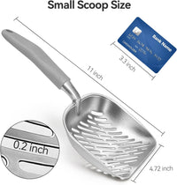 Cat Litter Scoop, Kitty Metal Scooper with Long Handle – Daily Care for Cats - Medium / Gray - image 2