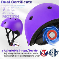 Toddler Kids Bike Helmet Set with Knee Elbow Pads - Purple / Small: 20.1"-21.2"/51-54cm - image 2