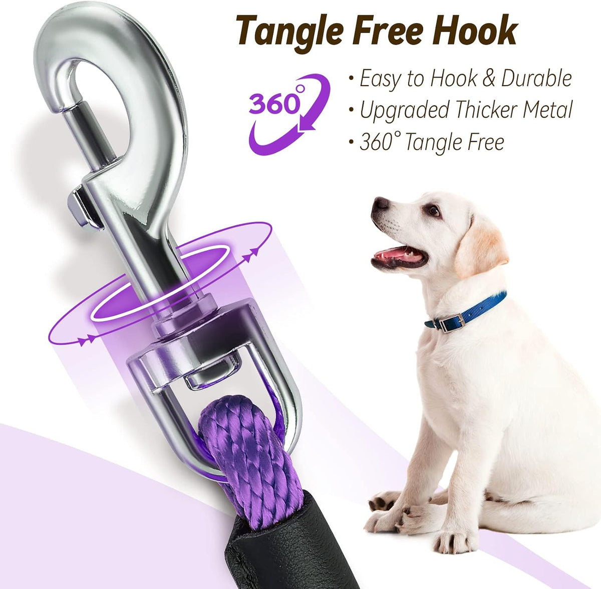 Check Cord Dog Leash Long Lead Obedience Recall Training Tracking - Purple / 3/8 inch * 30foot - image 3