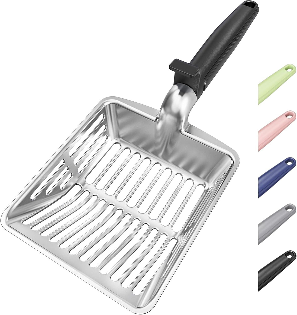 Large Metal Cat Litter Scoop w/ Deep Shovel - Black