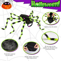 OurWarm Dog Halloween Costumes for Pet 64 LED Furry Large Dog Spider Costume Funny Pet Costumes for Medium Big Dogs Halloween Party Decor Puppy Pets Outfits Cosplay