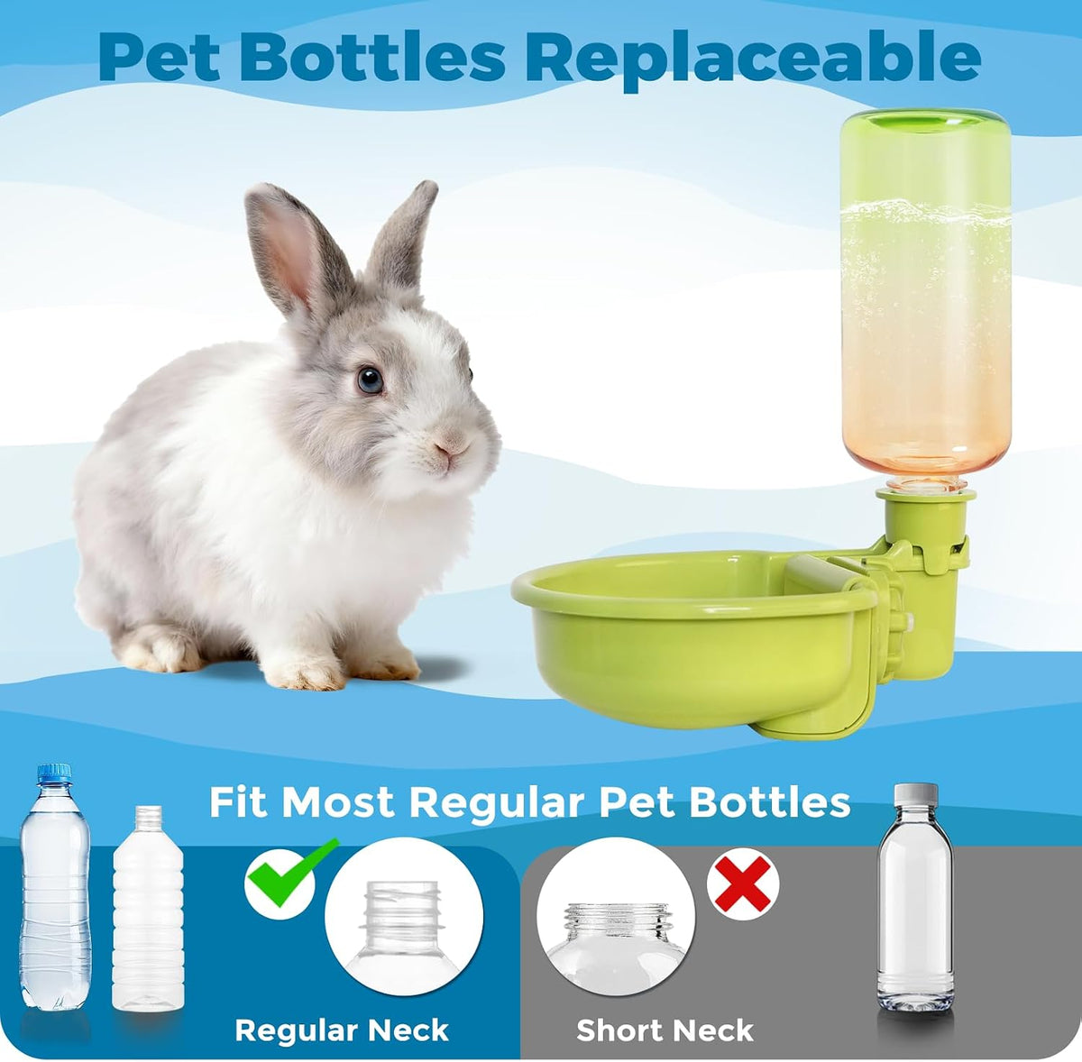 VANNON Gravity Pet Water Bowl, Grey - 16oz / E-Gradient Green - image 2