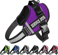 JSXD Dog Harness,No-Pull Service Dog Harness with Handle Adjustable Outdoor Pet Dog Vest 3M - L / Purple