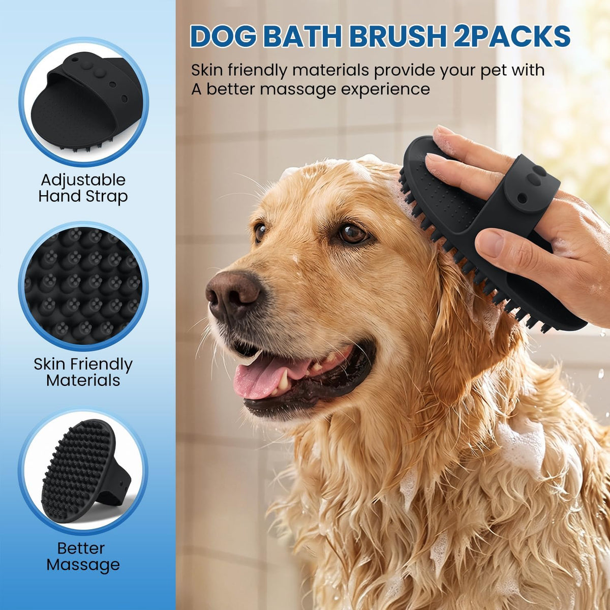 Dog Grooming Rake 4-in-1 Kit, Deshedding Undercoat Rake - Black - image 4