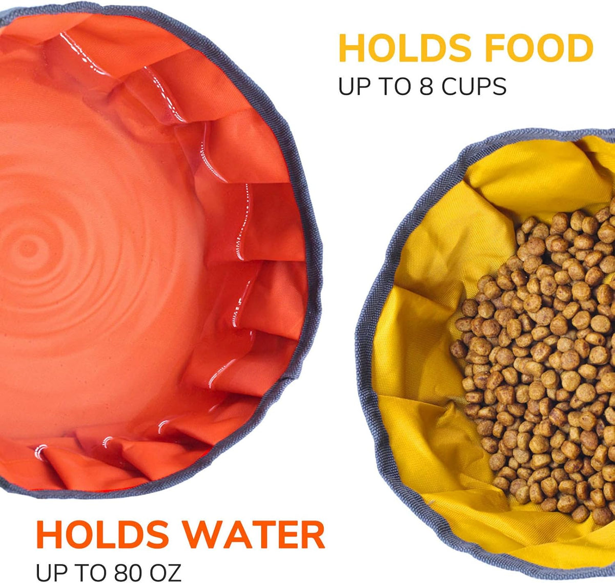 Collapsible Dog Travel Bowl - Orange and Yellow - image 3