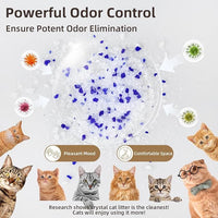 LaSyL Premium Crystal Cat Litter - 17.2 lb, Four Months Lasting - Superior Odor Control & Absorption, Non-Clumping, Low Tracking Silica Gel Safe for Pet, White & Blue (4 Bags of 4.3 lb)
