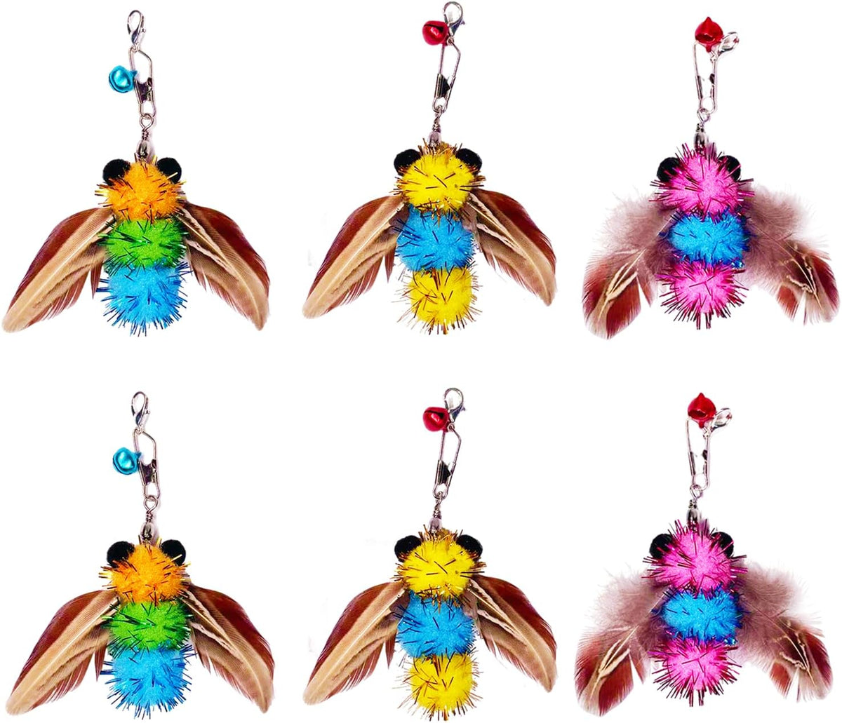 10 Pieces Cat Feather Toy Refills - 6 Pcs Bees