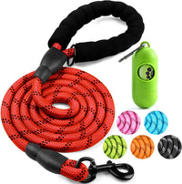 COOYOO 2 Pack Dog Leash 5 FT Heavy Duty - 1/2"x 6 FT (18~120 lbs.) / 1 Pack A-Red