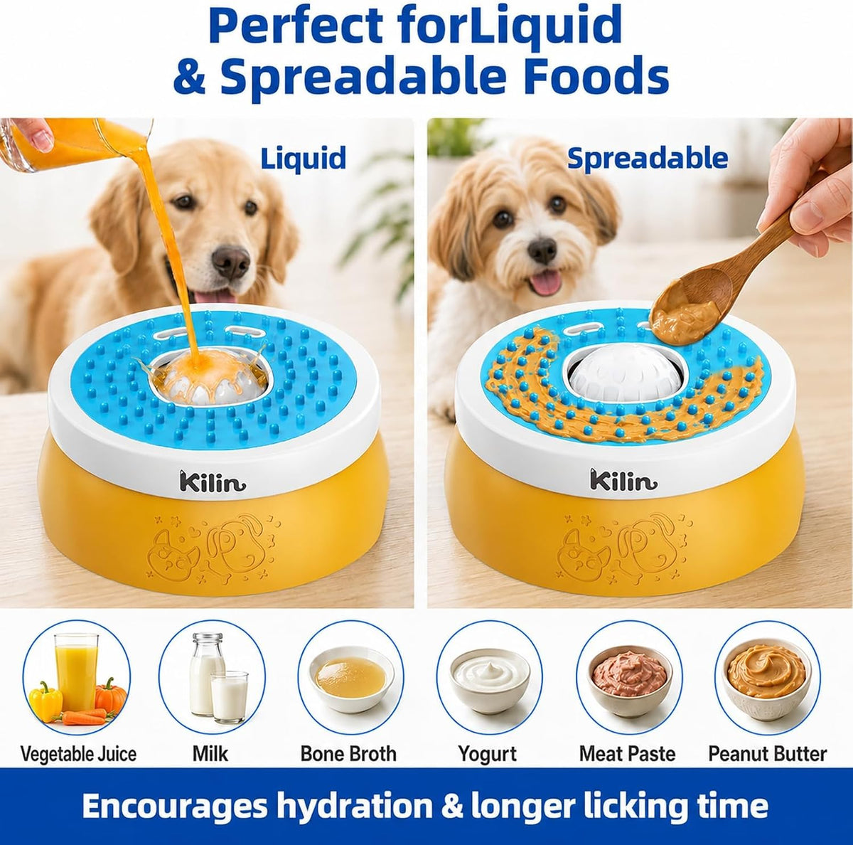 KILIN Slow Feeder Dog Licking Bowl with Rolling Ball - image 3