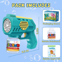 EagleStone Bubble Machine Guns 2 Packs with 2 Solutions 20 Concentrate – Fun for Kids & Family - Green,pink - image 2