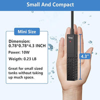 hygger 10W Small Aquarium Heater, Upgraded Ceramic Submersible Fish Tank Heater with 2 Suction Cups, Betta Heater Mini Preset Water Thermostat for up to 3 Gallon Tanks (Preset Temperature 78℉)