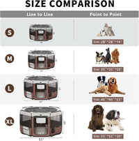 Dog Playpen Portable Pet Play Pens for Small Dog/Cat/Rabbit/Chicks - Brown / 8 / Medium (36"x36"x20") - image 4