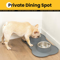 Conlun Dog Bowls with Silicone Mat, No Spill Stainless Set, XS - Medium-29oz / Grey - image 2