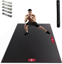 HAPBEAR Extra Large Exercise Mat-7'x5'/6'x8'/6'x9'/6'x10'/6'x12'x8mm(1/3 inch),Non-Slip, Ultra Durable, Thick Workout Mats for Home Gym Flooring Cardio, Yoga Mats for Fitness, High-Density Exercise Mat, Shoes-Friendly